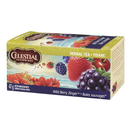 Celestial Seasonings - Herbal Tea - Wild Berry Zinger 20pk, 1 Each