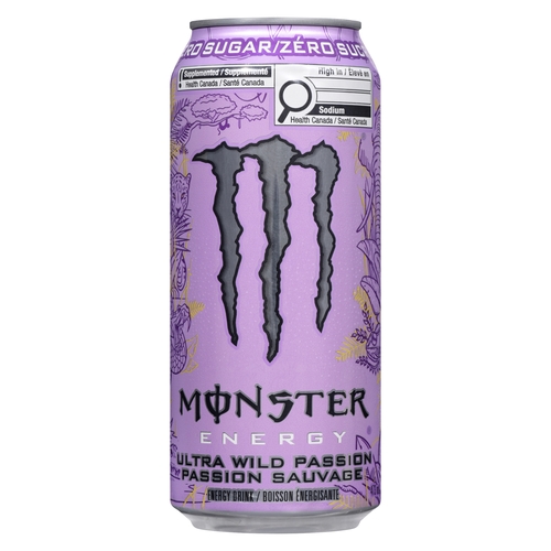 Monster Energy Drink - Zero Sugar - Ultra Wild Passion 473ml, 1 Each