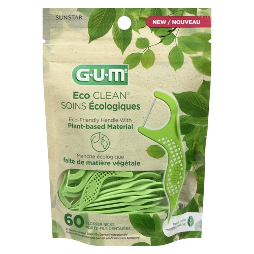 GUM - Eco Clean Fresh Mint Flosser Picks 60pk, 1 Each