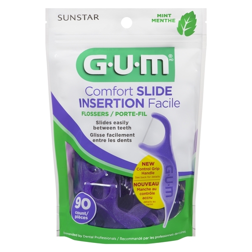 Sunstar - GUM Dental Flossers Comfort Slide - Mint 90pk