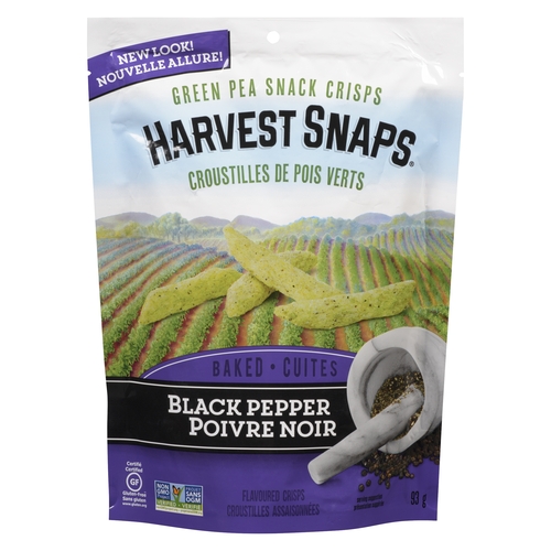 Calbee - Harvest Snaps - Baked Green Pea Snack Crisps - Black Pepper 85g, 1 Each