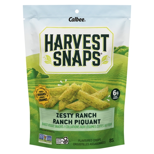 Harvest Snaps - Baked Veggie Snacks Flavoured Crisps - Zesty Ranch 85g, 1 Each
