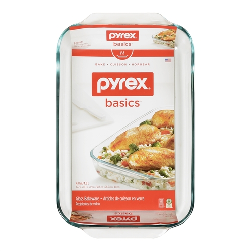 Pyrex - Basics Glass Bakeware - 4.8 qt / 4.5 L - 15.2" x 10.1" x 1.9" 3.8l