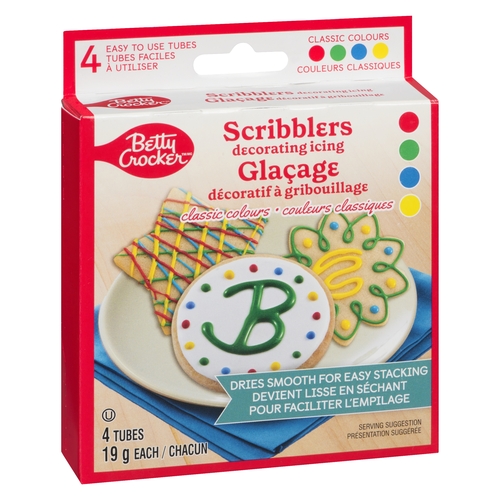 Betty Crocker - Scribblers Decorating Icing - 4 Tubes 76g, 1 Each