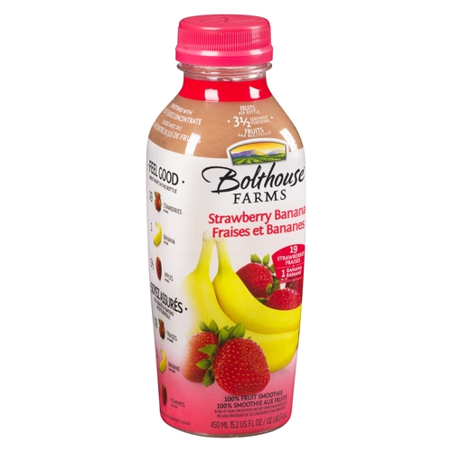 Bolthouse Farms - 100% Fruit Juice Smoothie - Strawberry Banana 450ml, 1 Each