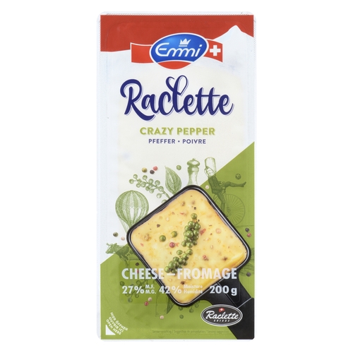 Emmi - Raclette Cheese Slices - Crazy Pepper 200g, 1 Each