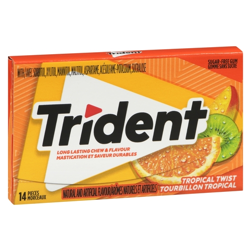 Trident Sugar-Free Gum - Tropical Twist 14s, 1 Each