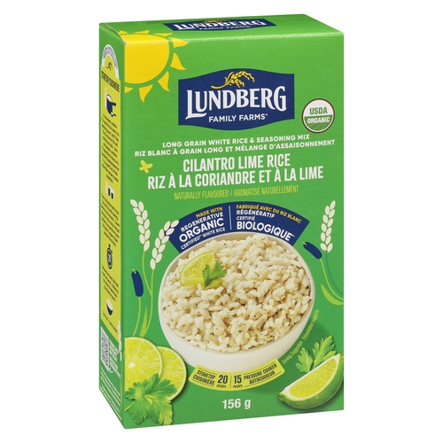 Lundberg - Organic Long Grain White Rice & Seasoning Mix Cilantro Lime Rice 156g, 1 Each