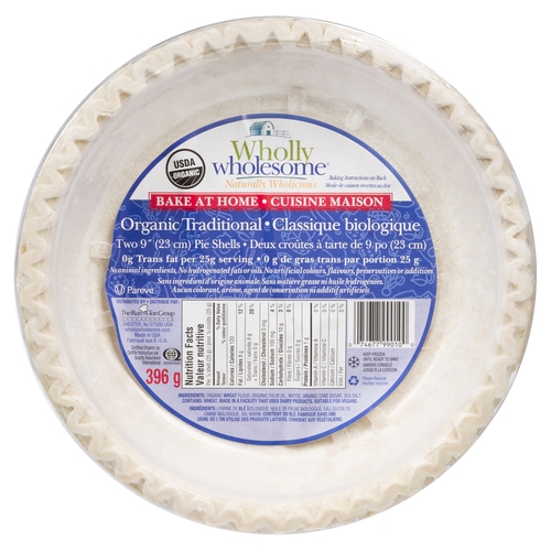 Wholly Wholesome - Truly Natural Pie Shells - Traditional 9" 2's 396g