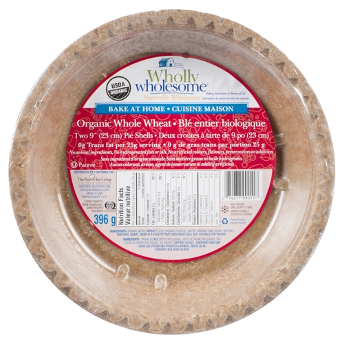 Wholly Wholesome - Organic Whole Wheat Pie Shells 9" 2's 396g
