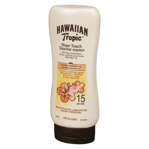Hawaiian Tropic - Sheer Touch Oil-Free Sunscreen Lotion - Ultra Radiance SPF15 240ml, 1 Each