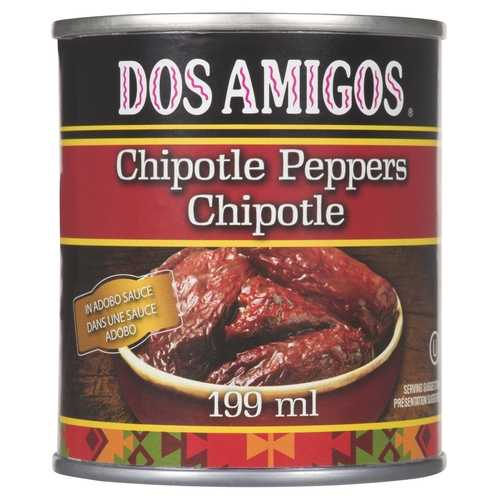 Dos Amigos - Chipotle Peppers in Adobo Sauce 199ml, 1 Each