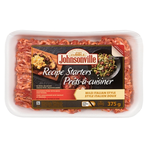 Johnsonville - Recipe Starters - Ground Seasoned Pork With Basil & Fennel - Mild Italian Style 375g, 1 Each