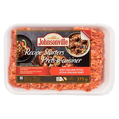 Johnsonville - Recipe Starters - Ground Seasoned Pork With Red Pepper & Fennel - Hot Italian Style 375g, 1 Each