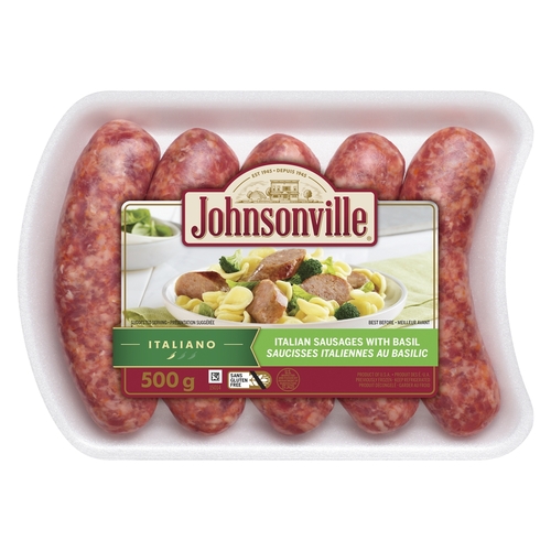 Johnsonville - Sausages - Pure Pork - Italian With Basil 500g