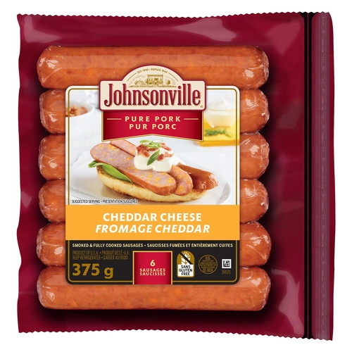 Johnsonville - Smoked Sausages - Pure Pork - Cheddar Cheese 6's 375g, 1 Each
