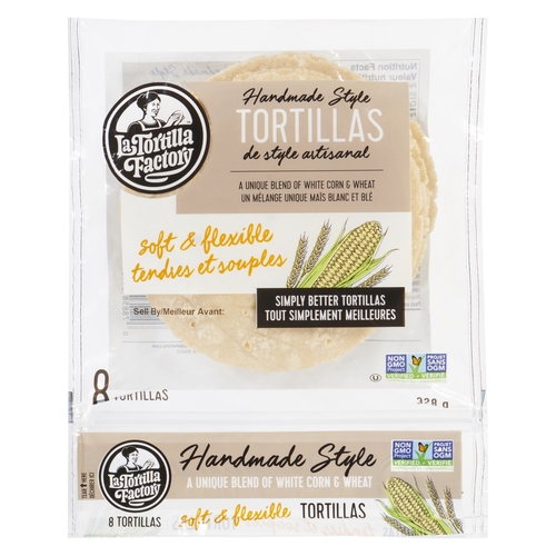 La Tortilla Factory - Tortillas - White Corn & Wheat 8's 328g, 1 Each