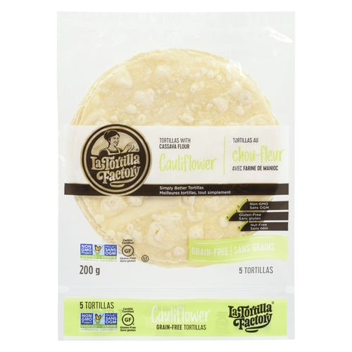 La Tortilla Factory - Tortillas - Cauliflower with Cassava Flour 5's 200g, 1 Each