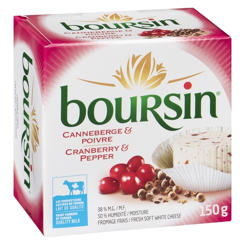 Boursin - Fresh Soft Cheese - Cranberry & Pepper 150g, 1 Each