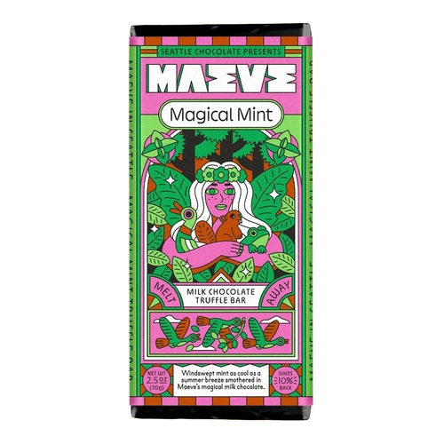 Maeve Chocolate - Milk Chocolate Truffle Bar - Magical Mint 70g, 1 Each