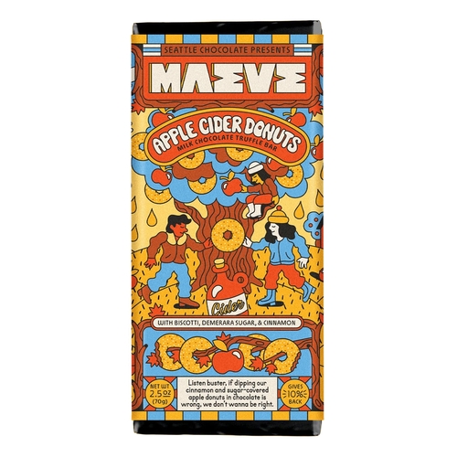Maeve Chocolate - Milk Chocolate Truffle Bar - Apple Cider Donuts 70g, 1 Each