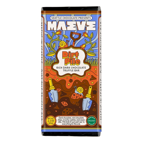 Maeve Chocolate - Rich Dark Chocolate Truffle Bar - Dirt Pile 70g, 1 Each