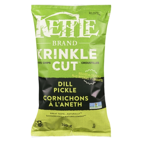 Kettle Brand - Krinkle Cut Potato Chips - Dill Pickle 198g, 1 Each