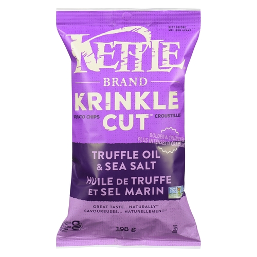 Kettle Brand - Krinkle Cut Potato Chips - Truffle Oil & Sea Salt 198g, 1 Each