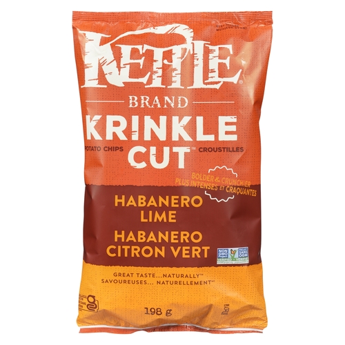 Kettle Brand - Krinkle Cut Potato Chips - Habanero Lime 198g, 1 Each