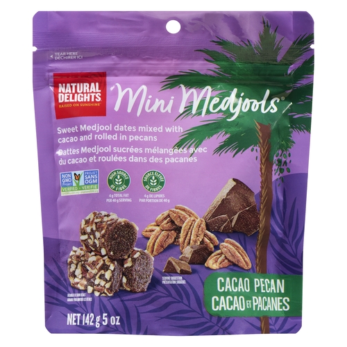 Natural Delights - Mini Medjools - Cacao Pecan 142g, 1 Each