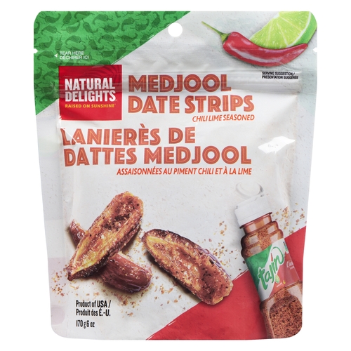 Natural Delights - Medjool Date Strips - Chili Lime Seasoned 170g, 1 Each