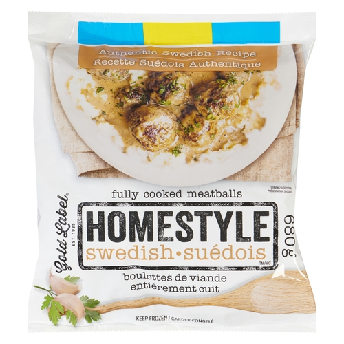 Gold Label - Homestyle Swedish Fully Cooked Meatballs 680g, 1 Each