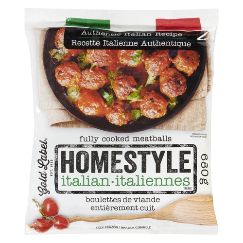 Gold Label - Homestyle Italian Fully Cooked Meatballs 680g, 1 Each