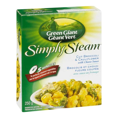 Green Giant - Simply Steam - Cut Broccoli & Cauliflower with Cheese Sauce - Frozen 250g, 1 Each