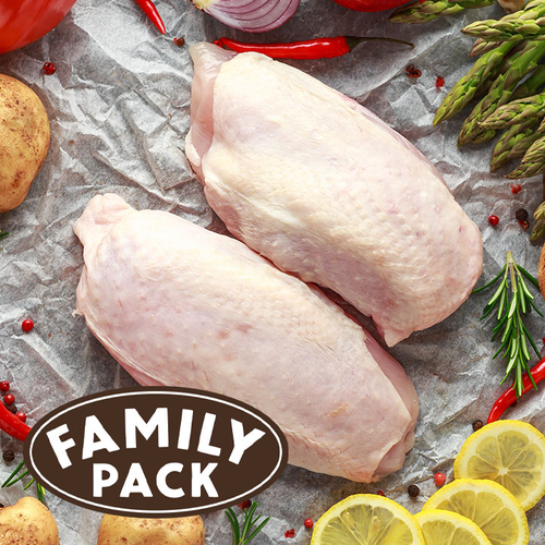 Family Pack Fresh Local Bone-In Skin-On Chicken Breasts - Avg. 5 Pieces Per Pack, 1.5 Kilogram