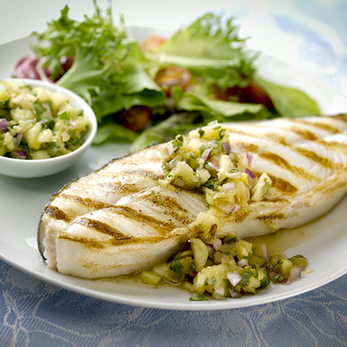 Fresh Wild Pacific Halibut Steaks, 225 Gram