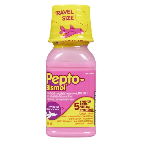 Pepto-Bismol - Bismuth Subsalicylate Liquid - Travel Size 100ml, 1 Each