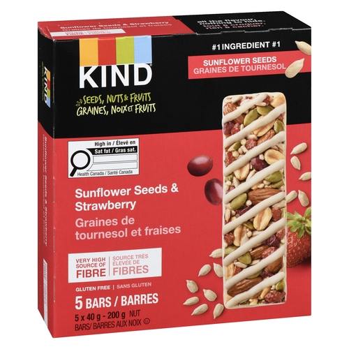 KIND - Seeds, Nuts & Fruits Bars - Sunflower Seeds & Strawberry 5's 240g