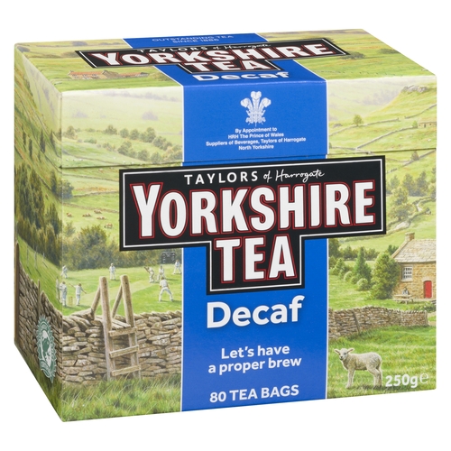 Taylors of Harrogate - Yorkshire Tea Decaffeinated Orange Pekoe 80's 250g, 1 Each