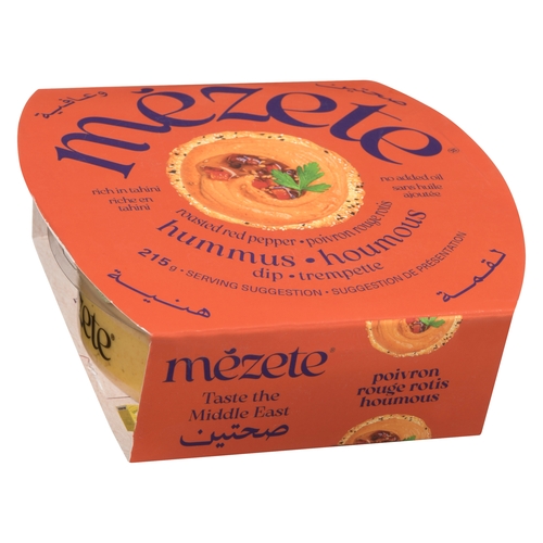 Mezete Hummus Dip - Roasted Red Pepper 215g, 1 Each