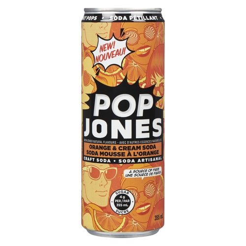 Pop Jones Craft Soda - Orange & Cream Soda 355ml, 1 Each