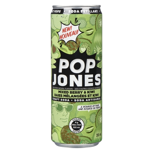 Pop Jones Craft Soda - Mixed Berry & Kiwi 355ml
