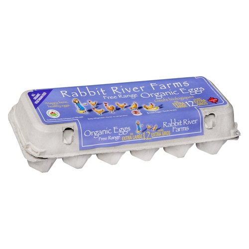 Rabbit River Farms - Organic Free Range Brown Eggs - Extra Large 12pk, 1 Each