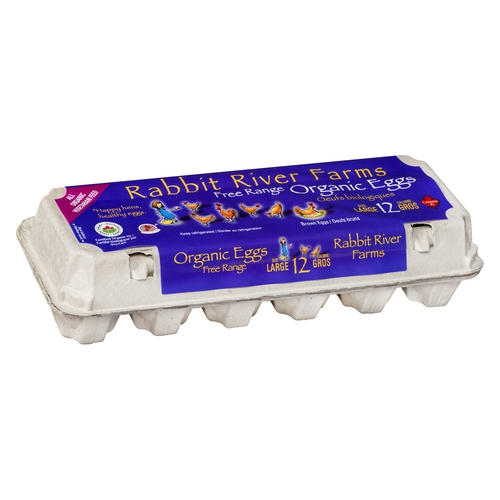 Rabbit River Farms - Organic Free Range Brown Eggs - Large 12pk, 1 Each