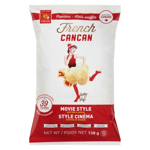 French Cancan Popcorn - Betty Pop Movie Style Butter Flavour 138g, 1 Each