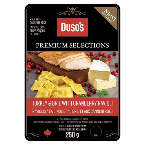 Duso's - Fresh Pasta - Premium Selections - Turkey & Brie with Cranberry Ravioli 250g, 1 Each