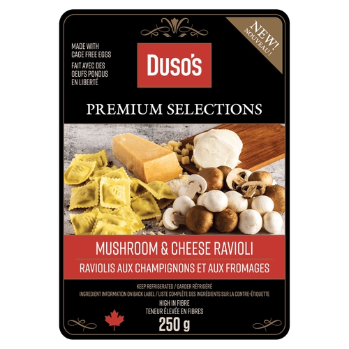 Duso's - Fresh Pasta - Premium Selections - Mushroom & Cheese Ravioli 250g, 1 Each