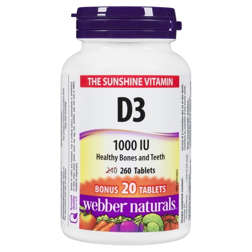 Webber Naturals - Vitamin D3 1000 IU 240pk