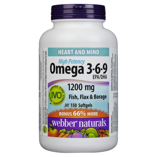 Webber Naturals - Omega 3-6-9 1200mg 90s