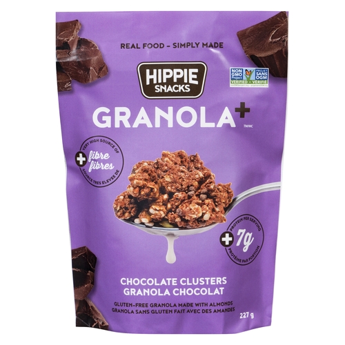 Hippie Snacks - Granola+ Clusters - Chocolate 227g, 1 Each